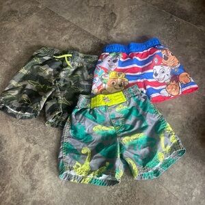Old Navy, Nickelodeon, & Carters 2T Boys Swim Trunk bundle | Paw Patrol & Camo
